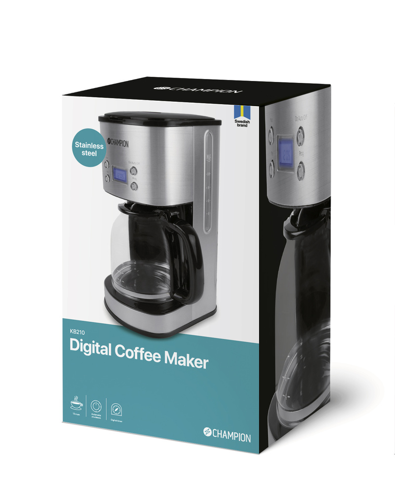Kaffebryggare 12-koppar Digital Rostfri