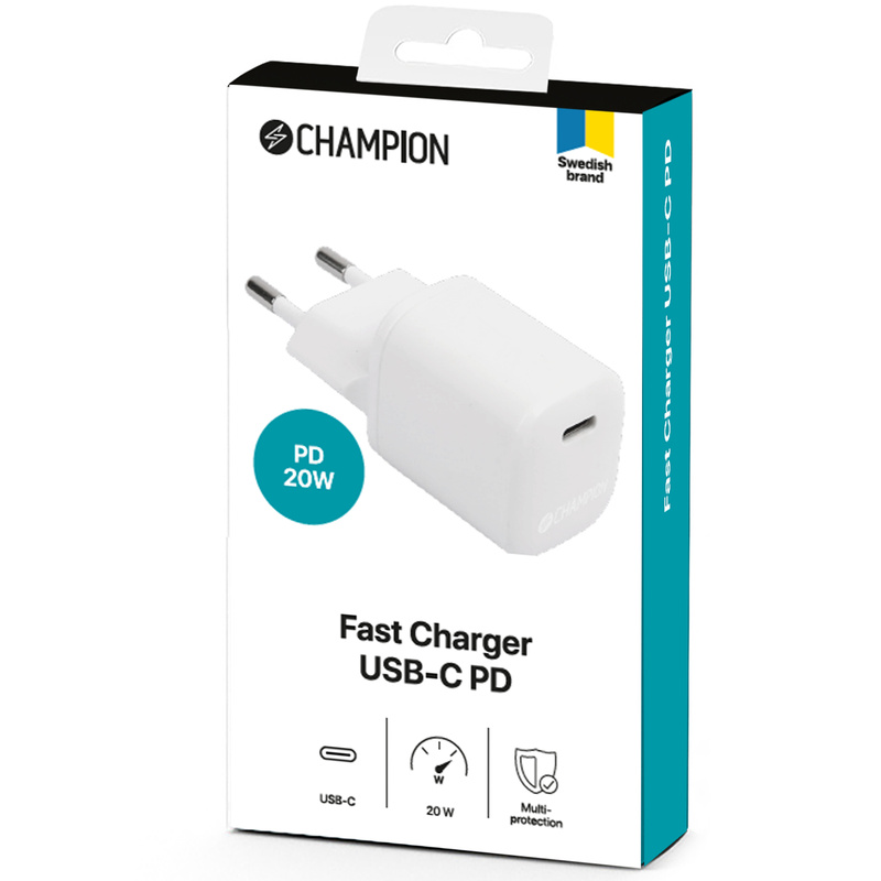 Fast Charge USB-C PD 20W Vit